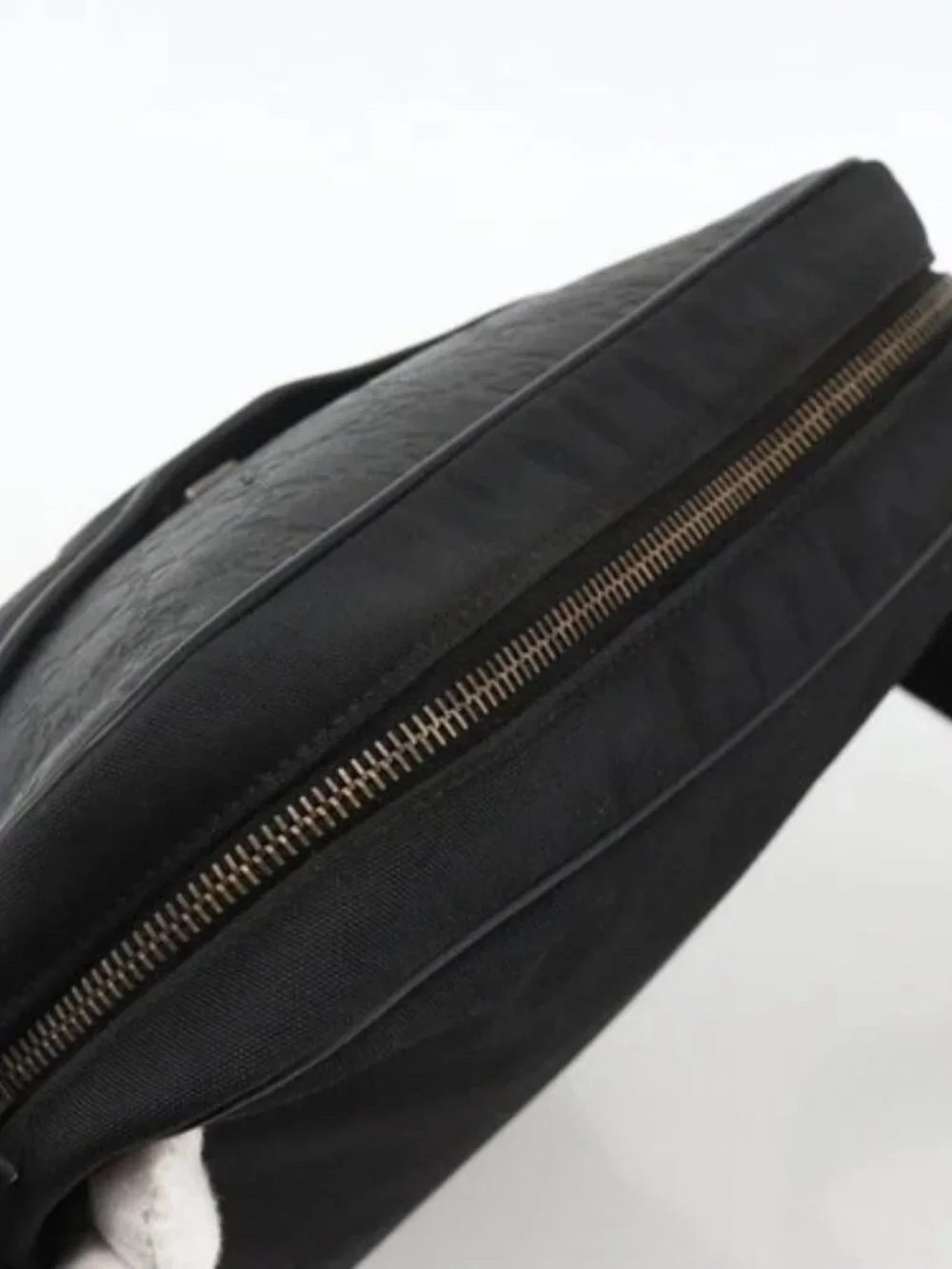GUCCI GG Canvas Guccissima Shoulder Bag Leather Black Silver 162783 Auth bs34249
